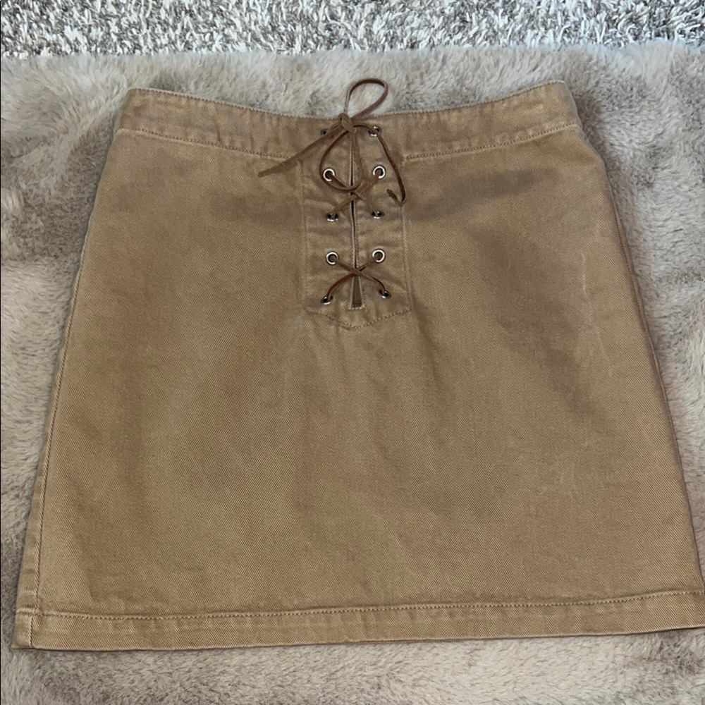 Ralph Lauren khaki lace up mini skirt